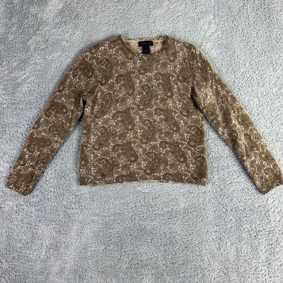 Ralph Ralph Lauren Vintage Women's 100% Wool Sweater M Brown Paisley - Picture 1 of 14